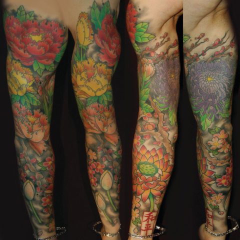 flower tattoo sleeve