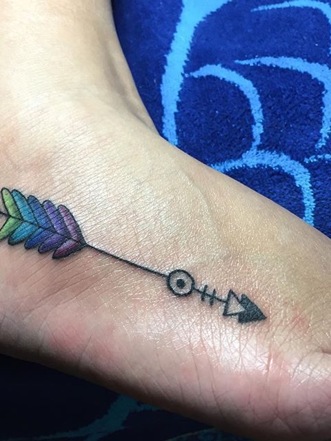 arrow foot tattoo