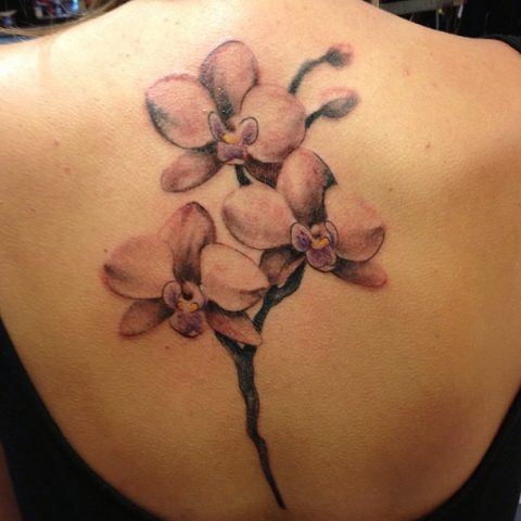 back flowers tattoo