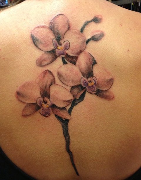 back flowers tattoo