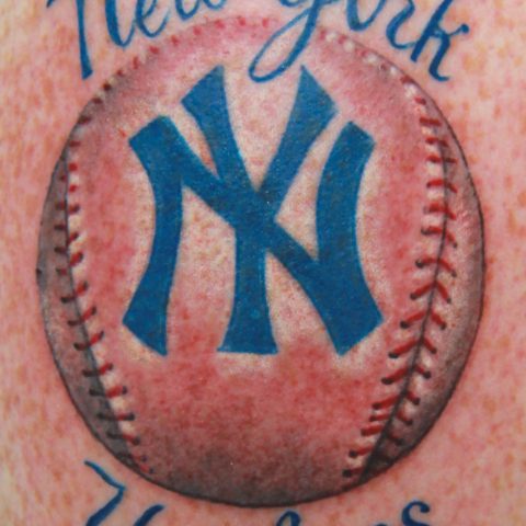 New York Yankees baseball tattoo