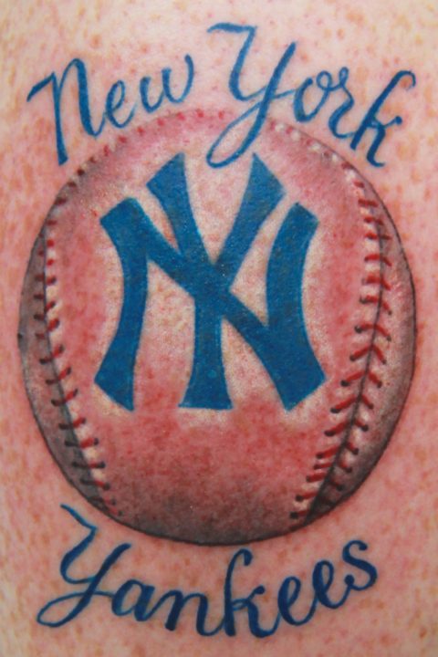 New York Yankees baseball tattoo