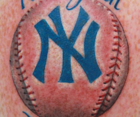New York Yankees baseball tattoo