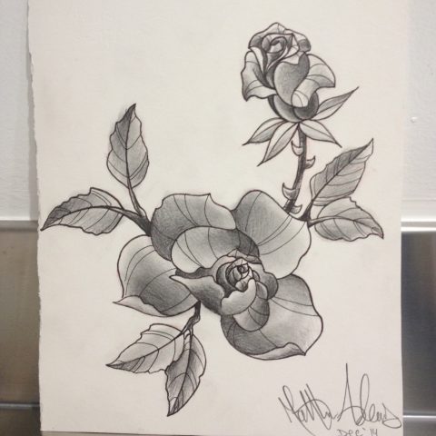 black and gray roses drawing