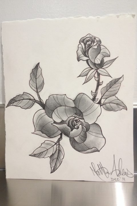 black and gray roses drawing