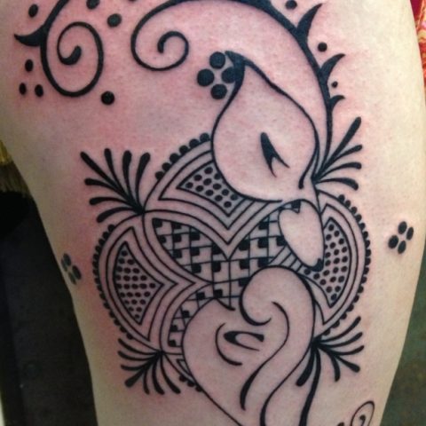 black pattern tattoo