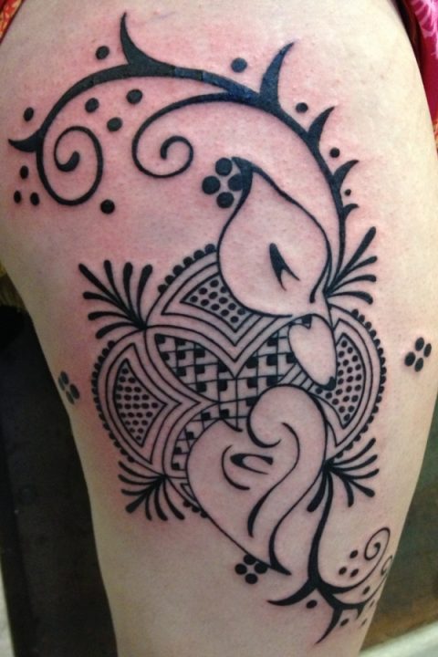 black pattern tattoo
