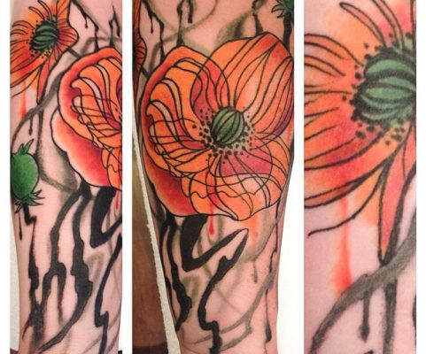 cool flowers tattoo