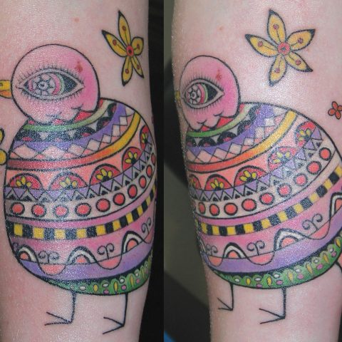 fancy bird tattoo