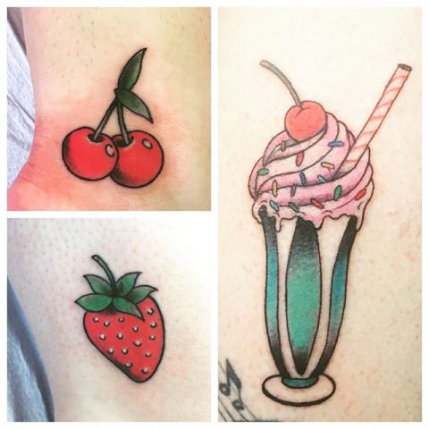 food tattoos collage