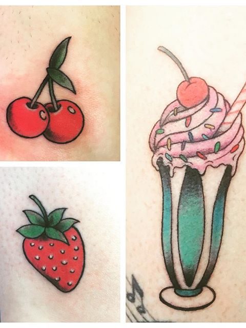 food tattoos collage