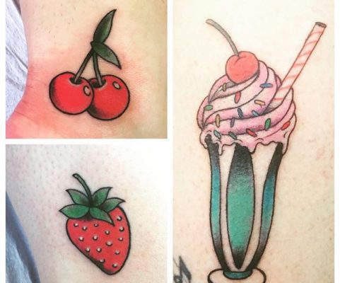 food tattoos collage