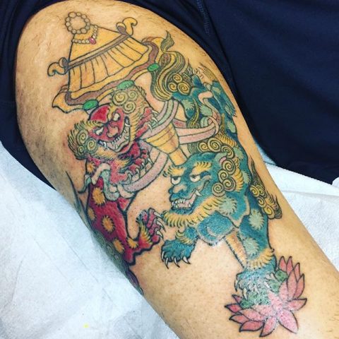 foo dogs tattoo