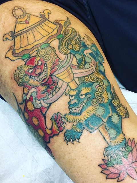 foo dogs tattoo