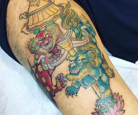 foo dogs tattoo