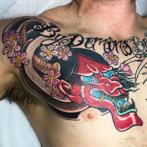 Hannya mask tattoo