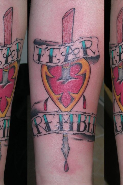 harpoon heart tattoo