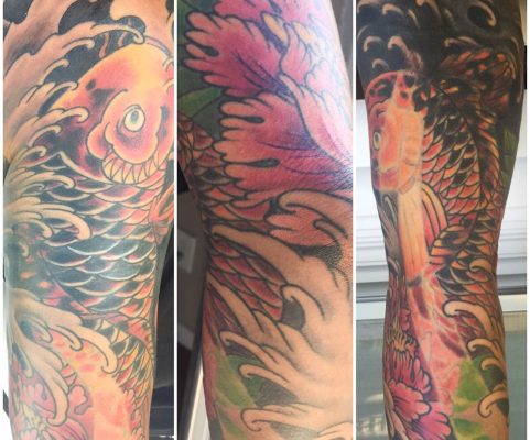 koi sleeve tattoo