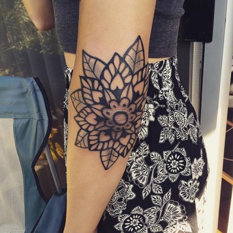elbow mandala tattoo