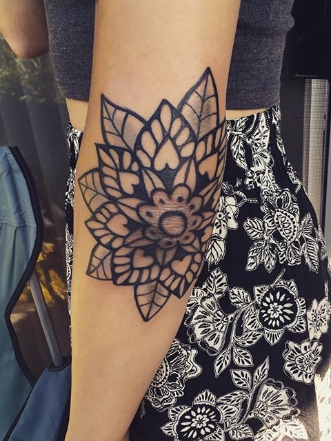 elbow mandala tattoo