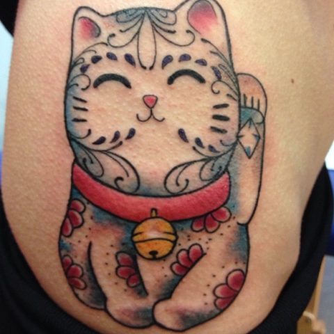 maneki-neko tattoo