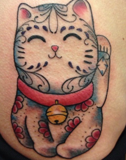 maneki-neko tattoo