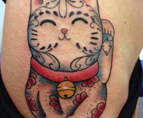 maneki-neko tattoo
