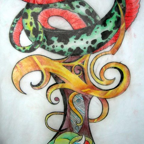 snake collaboration drawing