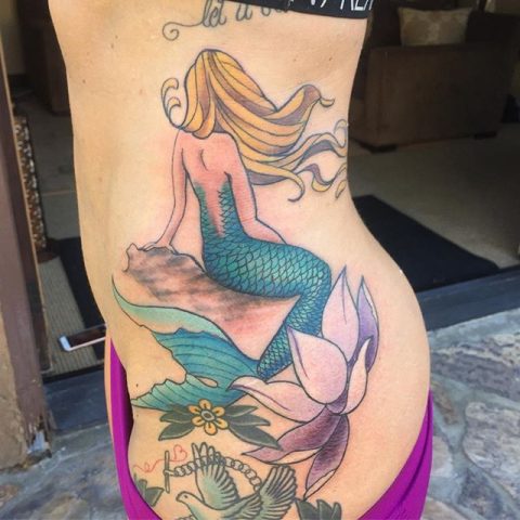 mermaid looking away tattoo