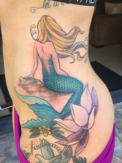 mermaid looking away tattoo