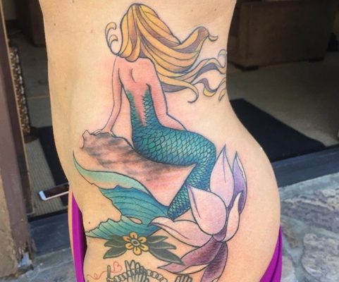 mermaid looking away tattoo