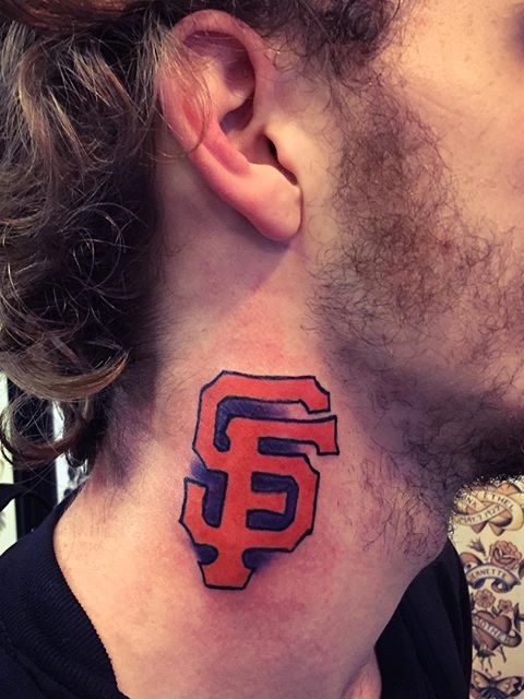 SF neck tattoo