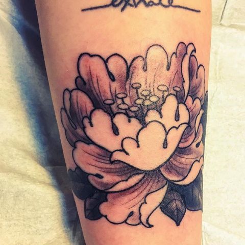 black peony tattoo