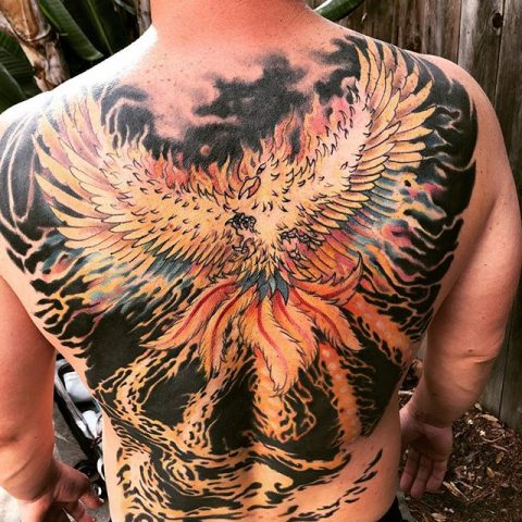 phoenix backpiece tattoo