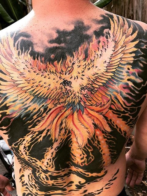 phoenix backpiece tattoo