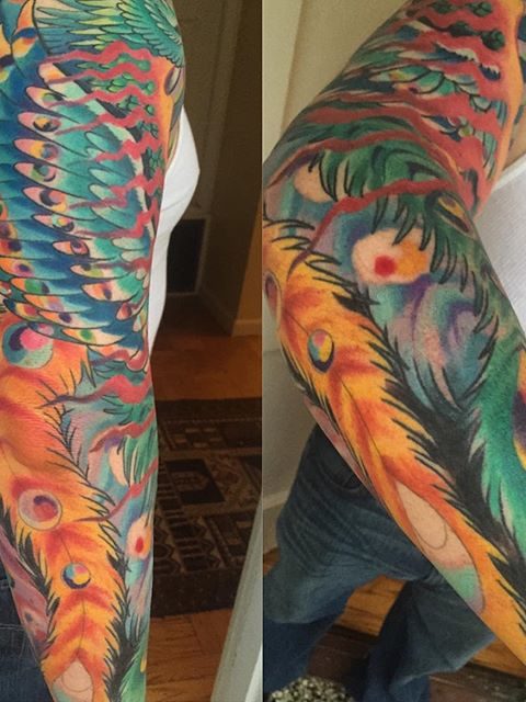 phoenix sleeve tattoo
