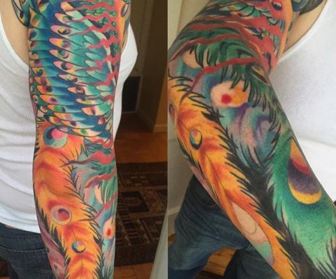 phoenix sleeve tattoo