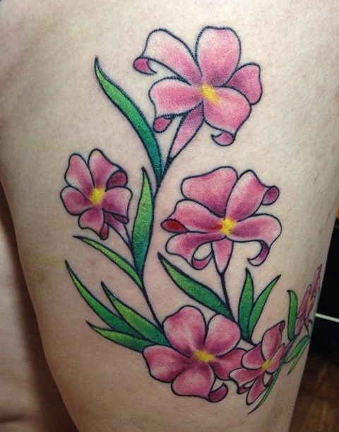 pink flowers tattoo
