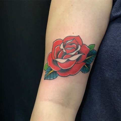 arm rose tattoo