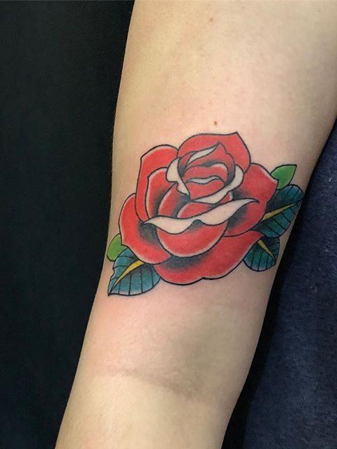arm rose tattoo