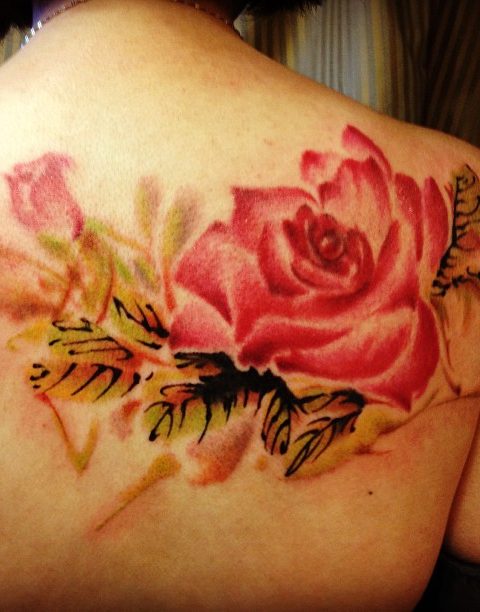 rose shoulder tattoo