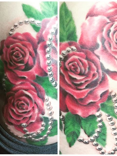 roses and pearls tattoo