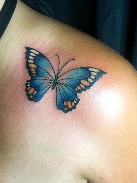 shoulder butterfly tattoo