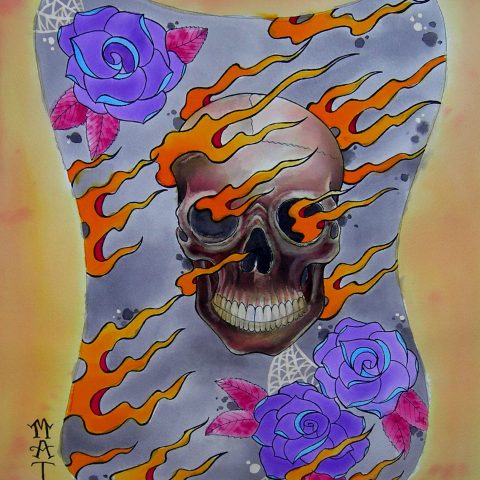 skull backpiece drawing
