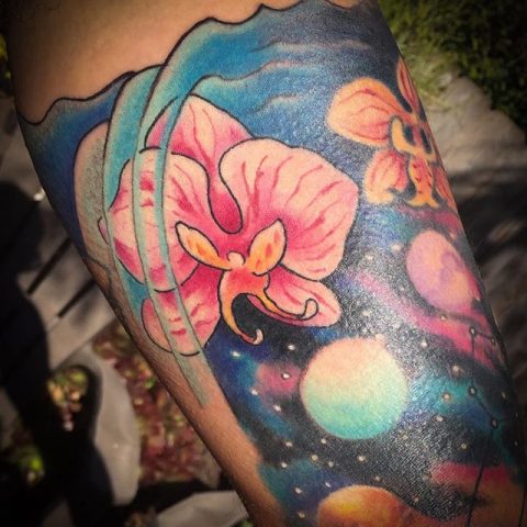space flowers sleeve