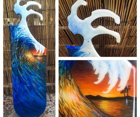 wave board collage