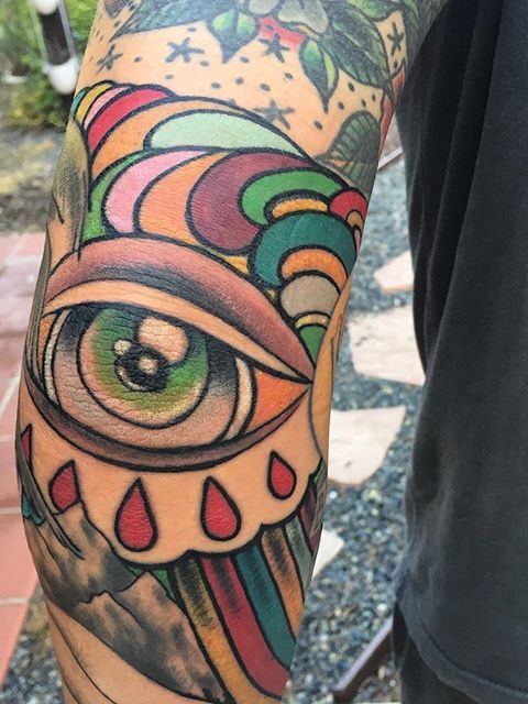 third eye elbow tattoo