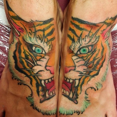 tiger feet tattoo