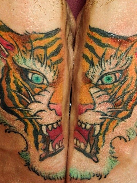 tiger feet tattoo