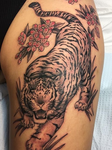 tiger leg tattoo